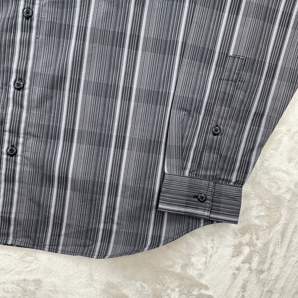 Columbia Rogers Peak Printed Long Sleeve Shirt Grey Black Striped XM5208-011 XL - Picture 5 of 10